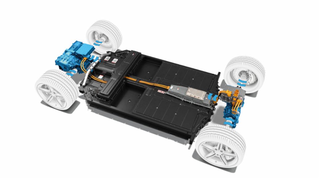 Taycan Turbo S, sistema eléctrico y componentes para la recuperación de energía, 2019, Porsche AG