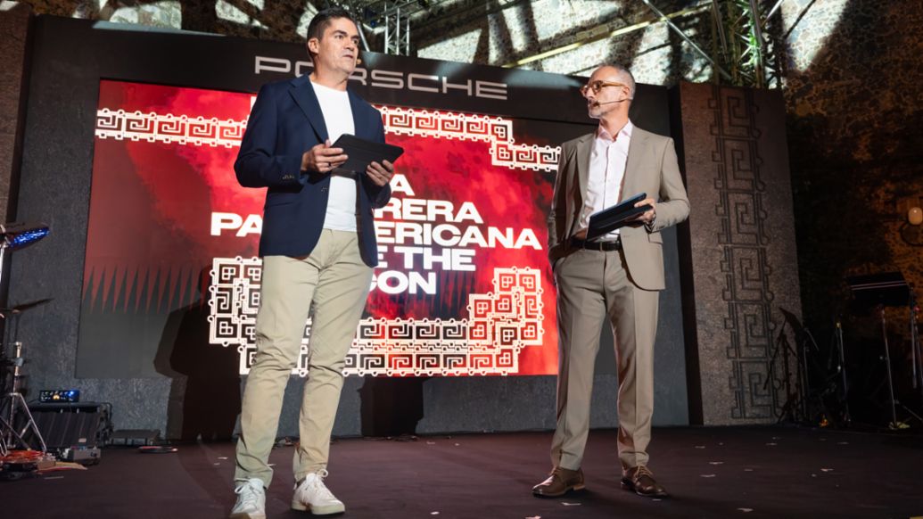 Camilo San Mart&iacute;n, Director General de Porsche de M&eacute;xico y Thomas Illner, Presidente y CEO de Porsche Latin America; Fiesta de La Carrera Panamericana, Ciudad de M&eacute;xico, Porsche de M&eacute;xico, 2026.