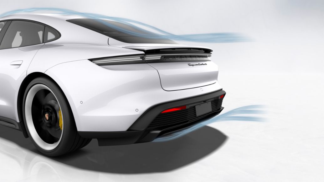 Taycan Turbo S: aerodinámica trasera, 2019, Porsche AG