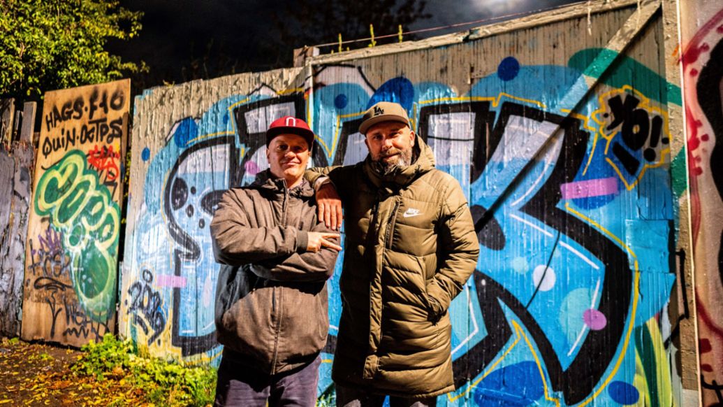 Sune Pejtersen, Niko Hüls, l-r, Roadtrip Back2Tape, Copenhagen, 2020, Porsche AG