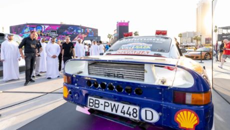 Mansoor bin Mohammed tours Icons of Porsche festival in Dubai, the largest motoring festival in the Middle East