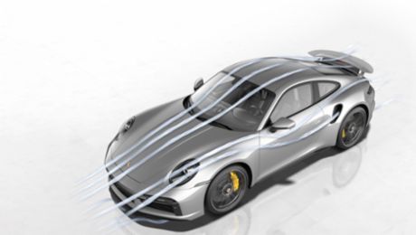 New 911 Turbo S: the ideal aerodynamic setup for every driving situation
