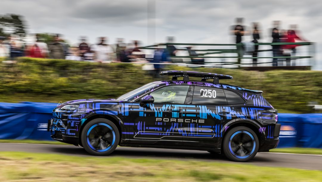 Camouflaged Cayenne Electric demonstrates performance and practicality
