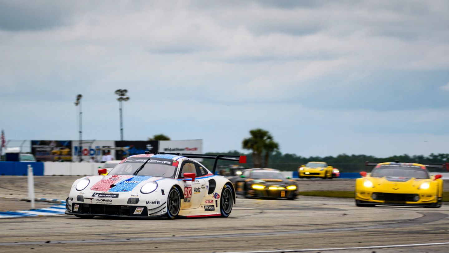 Porsche 911 RSR (912), Porsche GT Team: Earl Bamber, Laurens Vanthoor, Mathieu Jaminet, Sebring, 2019, PCNA