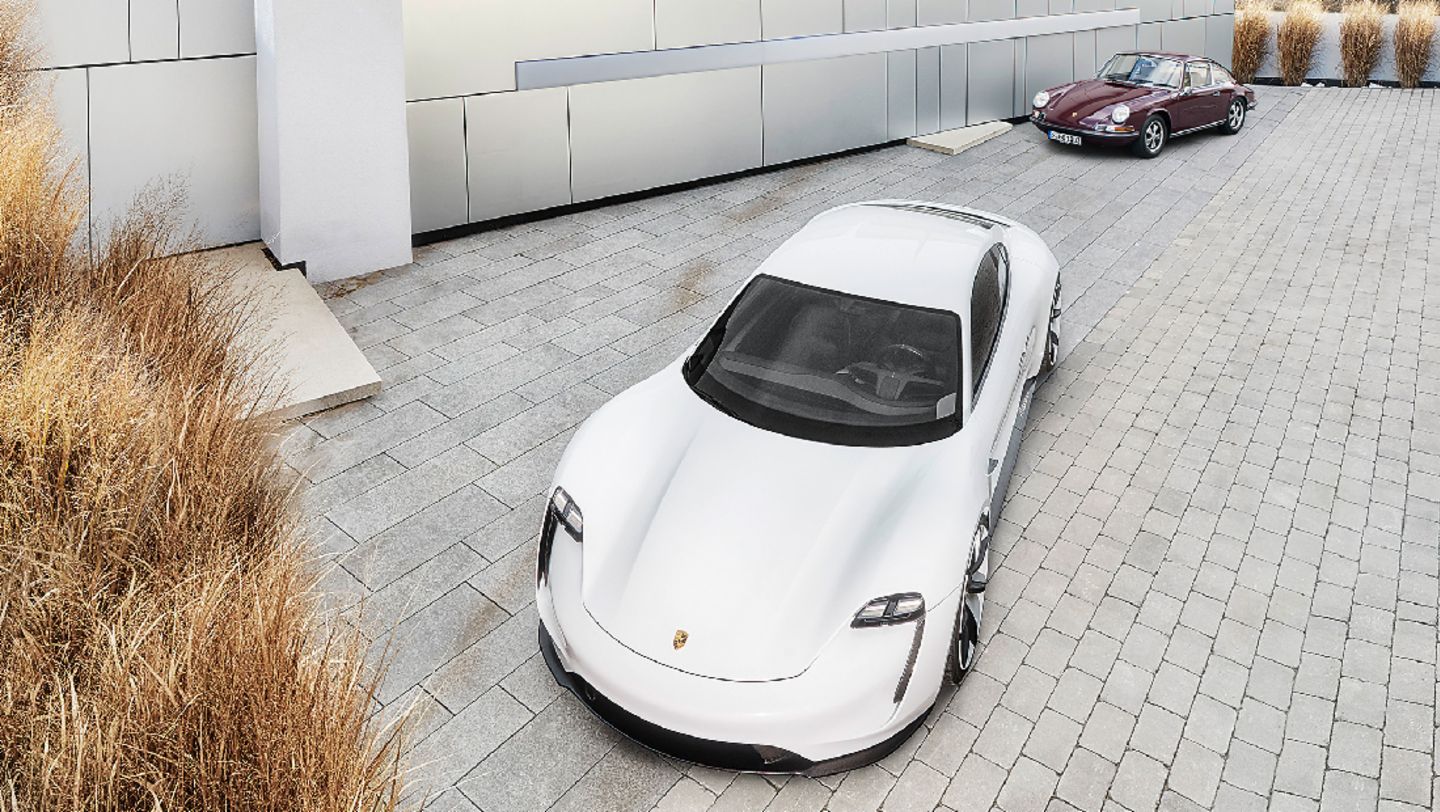 Mission E concept car, 911 E, l-r, 2018, Porsche AG