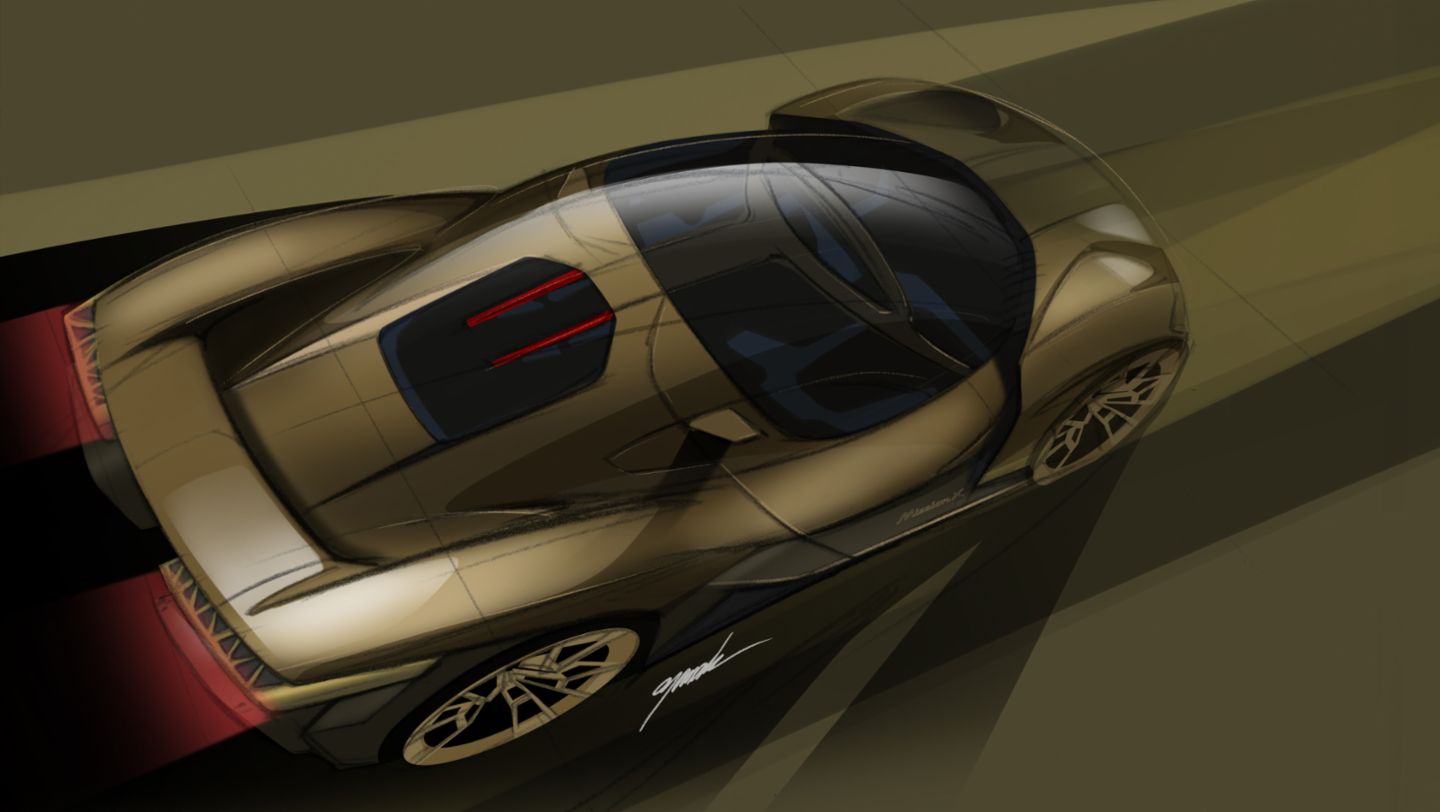 Design Sketch, Porsche Mission X, 2023, Porsche AG