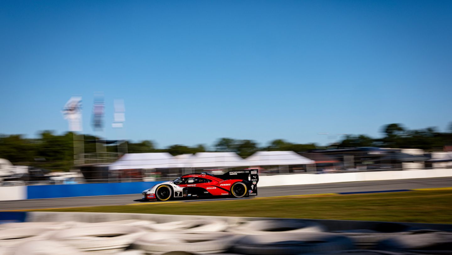 Porsche 963, Porsche Penske Motorsport (#7), Dane Cameron (USA), Felipe Nasr (BR), Matt Campbell (AUS), IMSA, Road Atlanta, USA, 2024, Porsche AG