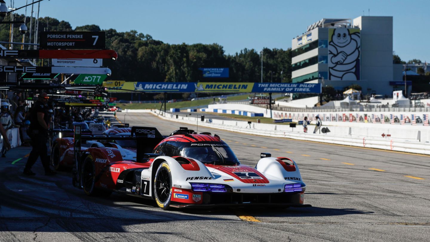 Porsche 963, Porsche Penske Motorsport (#7), Dane Cameron (USA), Felipe Nasr (BR), Matt Campbell (AUS), IMSA, Road Atlanta, USA, 2024, Porsche AG